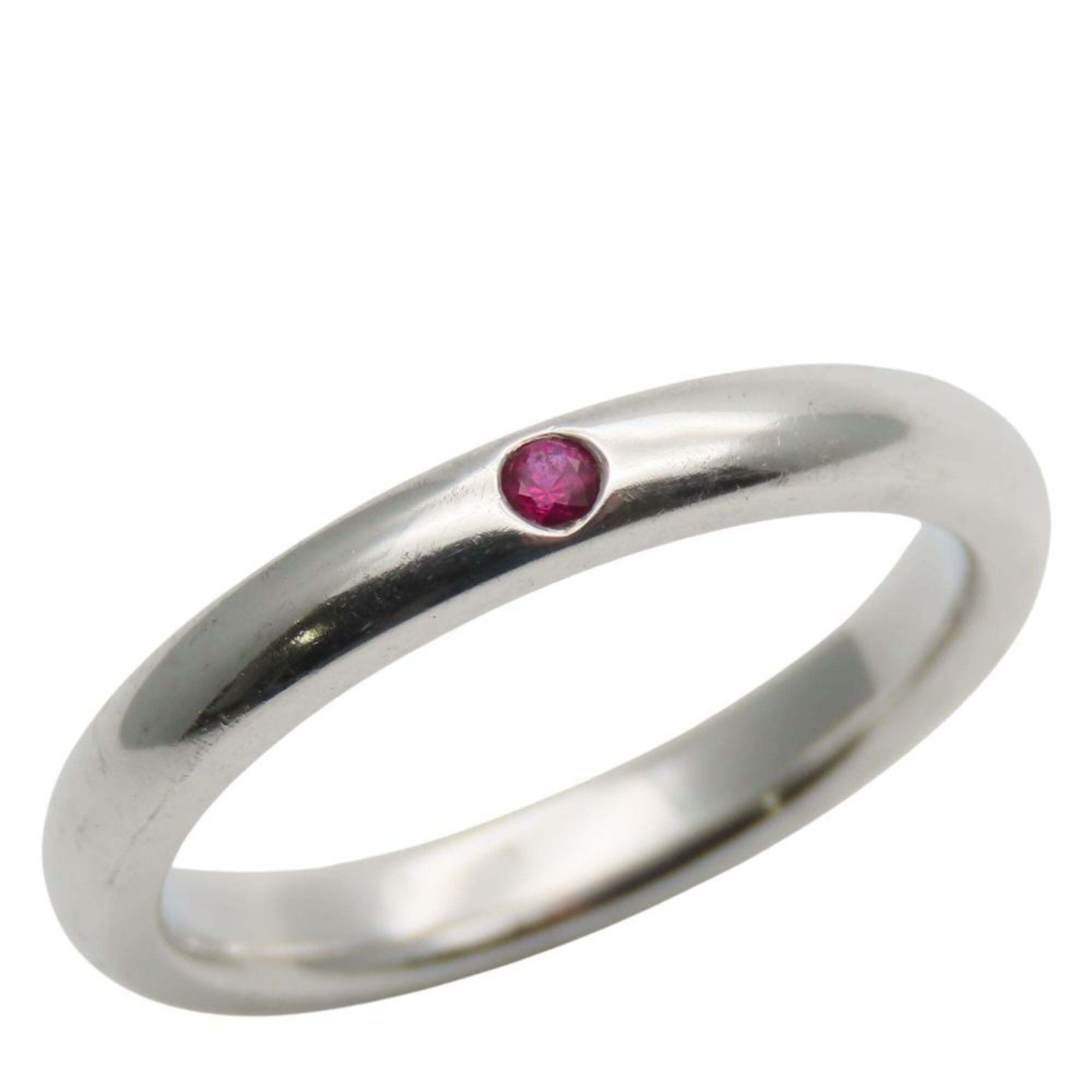 Tiffany & Co. Stacking Band Elsa Peretti Ring, 925 Sterling Silver With Ruby,...